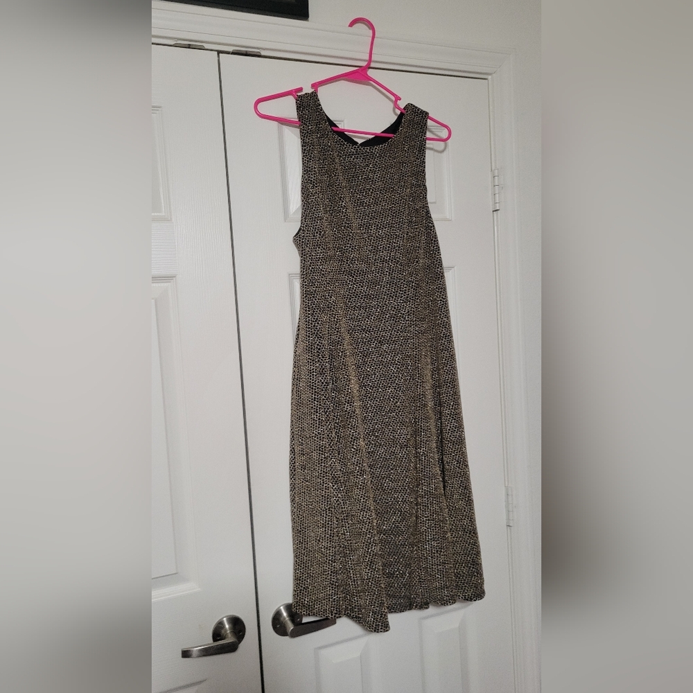 TORRID Black and Gold Shimmer A-Line Dress
